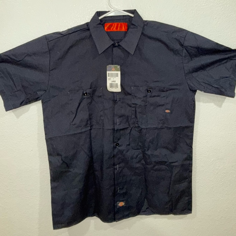 Dickies Men's Navy blue Short Sleeve Shirt Large - Picture 2 of 4